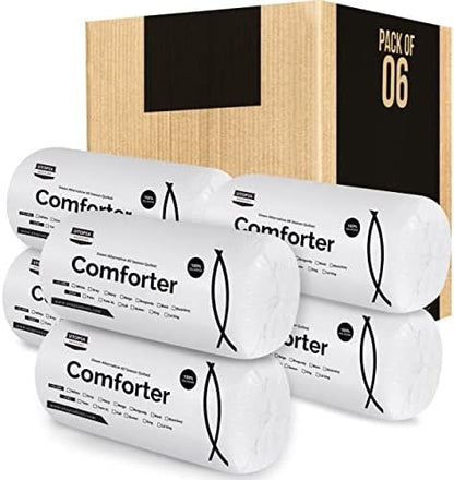  All Season Down Alternative Quilted Queen Comforter - Duvet Insert With Corner Tabs - Machine Washable - Bed Comforter - (Bulk Pack Of 6 - Black)