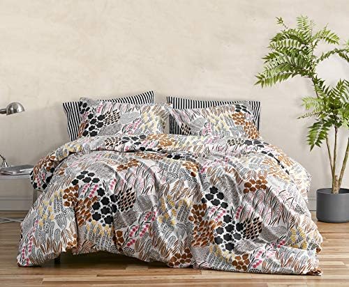  Marimekko - Queen Duvet Cover Set, Cotton Percale Bedding With Matching Shams, All Season Home Decor (Pieni Letto Multicolor, Queen)