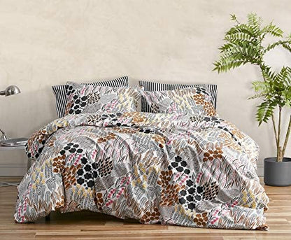  Marimekko - Queen Duvet Cover Set, Cotton Percale Bedding With Matching Shams, All Season Home Decor (Pieni Letto Multicolor, Queen)