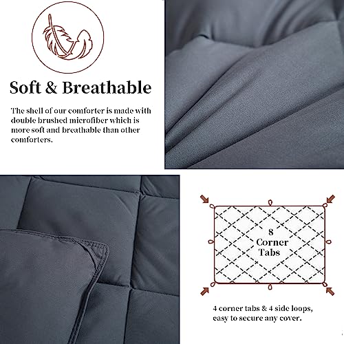  GOHOME 120x98 Oversized King Comforter All Season Extra Large King Size Microfiber Comforter Quilted Down Alternative Duvet Insert With 8 Corner Tabs