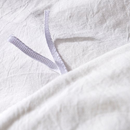  Duvet Cover King, Washed Cotton Duvet Cover Set - 3 Piece (King, Off-White)