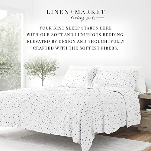  Hotel Collection Ieh-4 Piece-SFL-TW-LB Home Collection Floral 4 Sheet Set, Twin, Light Blue