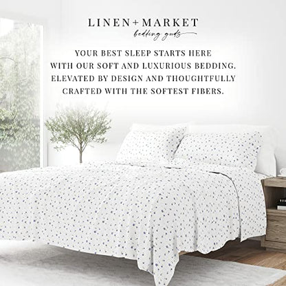  Hotel Collection Ieh-4 Piece-SFL-TW-LB Home Collection Floral 4 Sheet Set, Twin, Light Blue