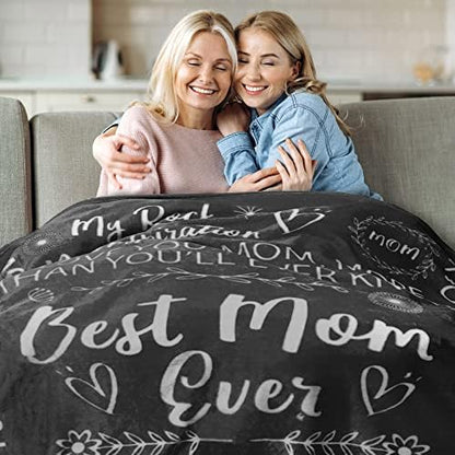  Mom Blanket, For Mom, Birthday Gifts For Mom From Daughter Or Son, Best Mom Ever Gift Blanket, Mom Gifts For Mother's Day, I Love You Mom Unique Birthday Gift