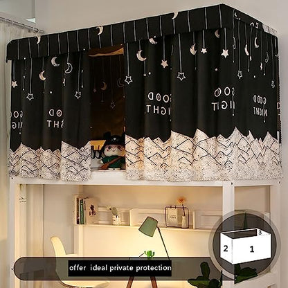  XGOPTS Students Dormitory Bunk Bed Curtains Dustproof Privacy Curtains Breathable Shading Nets Bedding Curtain Bed Tent Curtain Bed Canopy Blackout Cloth Curtain Single Sleeper Loft Bed Dorm Curtain