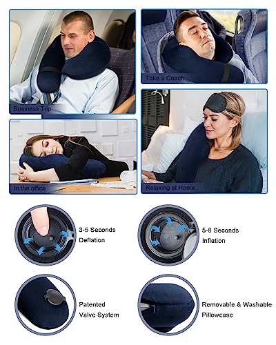  BLABOK Airplane Pillow Comfortable And Portable, Travel Neck Pillow With Washable Cover (C4)