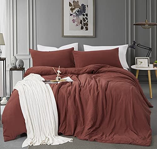  ALAZURIA Queen Size Duvet Cover Set 3 Piece - Super Soft Washed Microfiber, Light Blue Comforter Cover Set With Zipper Closure & 4 Corner Ties (1 Duvet Cover + 2 Pillow Cases) Amalfi Blue, Queen