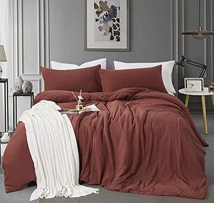  ALAZURIA Queen Size Duvet Cover Set 3 Piece - Super Soft Washed Microfiber, Light Blue Comforter Cover Set With Zipper Closure & 4 Corner Ties (1 Duvet Cover + 2 Pillow Cases) Amalfi Blue, Queen
