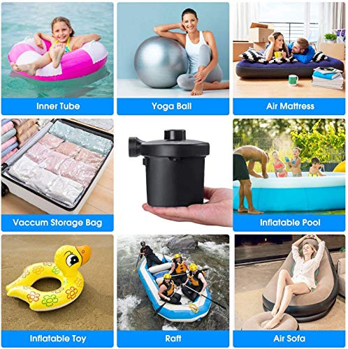  Electric Air Pump For Inflatables - Air Mattress Pump For Bed - Portable Quick Fill Inflator Deflator For Inflatable Airbed,Blow Up Pool, Raft, Boat, Floats, Toy, Swimming Rings (AC 110 Volt 130W )
