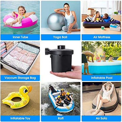  Electric Air Pump For Inflatables - Air Mattress Pump For Bed - Portable Quick Fill Inflator Deflator For Inflatable Airbed,Blow Up Pool, Raft, Boat, Floats, Toy, Swimming Rings (AC 110 Volt 130W )