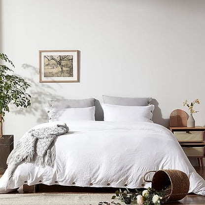 NexHome Burnt Orange Duvet Cover Sets King Size 3 Piece Double Brushed Microfiber King Duvet Cover With Button Closure & Corner Tie 1 Breathable And Soft Duvet Cover 104x90 Inches + 2 Pillow Shams
