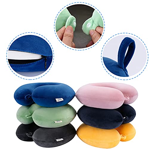  DUANY STORE Neck Pillow For Traveling, Upgraded Travel Neck Pillow For Airplane 100% Pure Memory Foam Travel Pillow For Flight Headrest Sleep, Portable Plane Accessories (Pink)