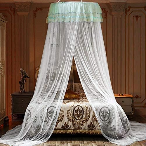  Jolitac Bed Canopy Lace Mosquito Net For Girls Beds, Unique Princess Play Tent Mesh Canopies Large Lace Dome Curtain Drapes Home & Travel (Green)