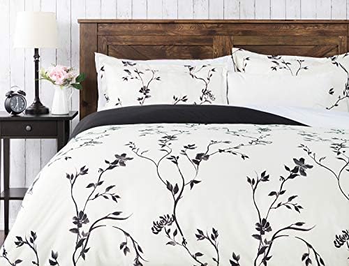  Rust Orange Floral Duvet Comforter Cover Bedding Set Queen Size - Floral Print 3-Piece Set Lightweight Elegant Aesthetic Microfiber Bedcover - Soft Machine Wash Breathable Stain Resistant