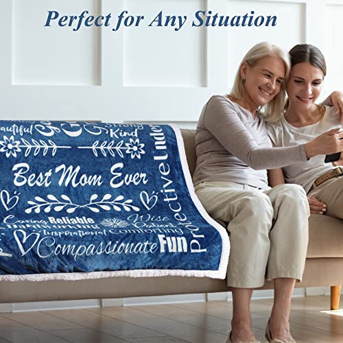  Home I Love You Mom Blanket – Meaningful Mom Blanket, Mother’s Day Present Ideas, 60x50 (Sherpa, Blue) - Mom Birthday Gifts, Mothers Day Blanket Gifts, Mom Gifts From Daughters