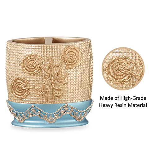 Ombre Rose Design Tooth Brush Holder, Blue
