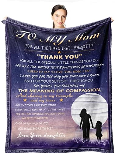  Mom Gifts From Daughters - To My Mom Blanket 60"x50" - Gifts For Mom From Daughter - Mothers Day Blanket Gifts For Mom - Best Mom Ever Gifts - Valentine Birthday Gift Ideas
