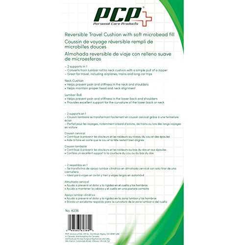  PCP Reversible 2-in-1 Travel Cushion With Microbead Fill For Neck And Back