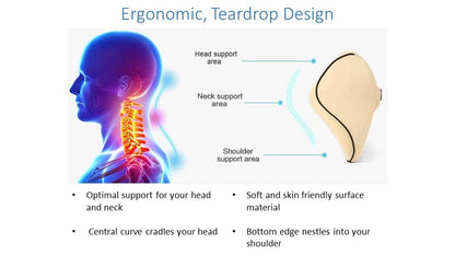  ARTO Pillow- Ergonomic Design, Memory Foam Travel Pillow. Neck Support For All Sleeping Positions. Water Resistant Cover (blue). Compact. Perfect For Camping, Picnics, And The Car