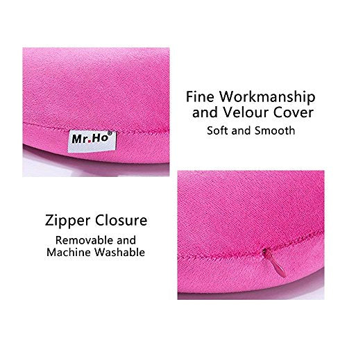  Mr.Ho U Shaped Memory Foam Pillow Neck Head Cushion Pillow Support Rest Outdoors Car Office Home Travel Pillow Cushion(Pink)