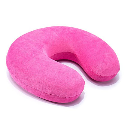  Mr.Ho U Shaped Memory Foam Pillow Neck Head Cushion Pillow Support Rest Outdoors Car Office Home Travel Pillow Cushion(Pink)