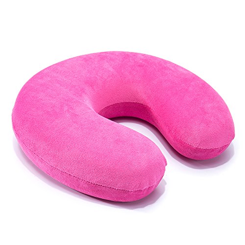  Mr.Ho U Shaped Memory Foam Pillow Neck Head Cushion Pillow Support Rest Outdoors Car Office Home Travel Pillow Cushion(Pink)