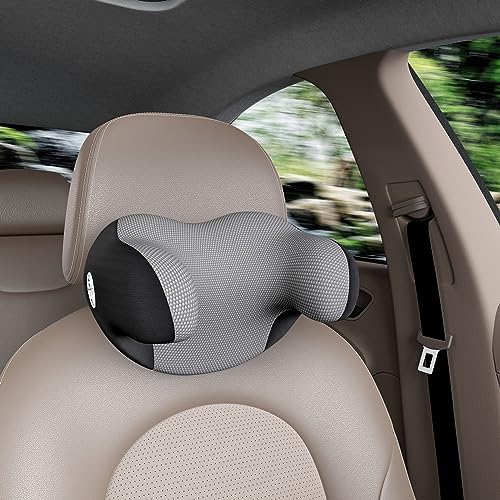  Really Soft Car Headrest Pillow, Car Pillow For Driving With Adjustable Strap, 100% Memory Foam Neck Pillow, Breathable Removable Cover & Ergonomic Design - Travel Car Neck Pillow(Lightblue Side Rope)