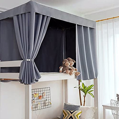  Thicker Version Bunk Bed Curtain Bed Canopy Bedroom Blackout Curtains Single Sleeper Bed Shading Curtain Dustproof Breathable Curtain Privacy Draperies Cloth Curtain Bedding For Home Students Dorm