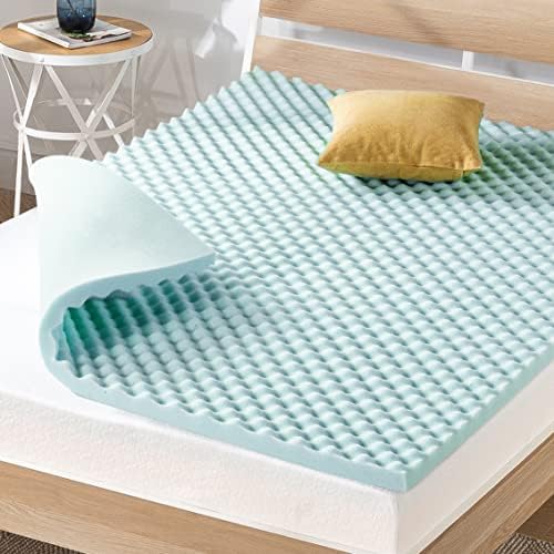  Best Price Mattress 2 Inch Egg Crate Memory Foam, Cooling Gel Infusion, Twin Mattress Topper, Blue (ECMF-GM2T)