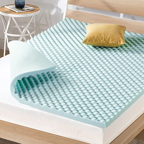  Best Price Mattress 2 Inch Egg Crate Memory Foam, Cooling Gel Infusion, Twin Mattress Topper, Blue (ECMF-GM2T)