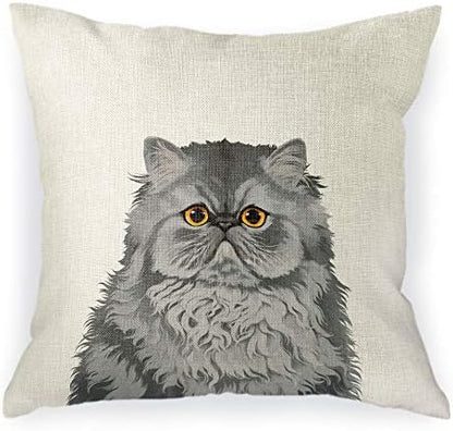  WIRESTER Sofa Pillow Case, Decorative Throw Pillow Cushion Cover For Home Office 18 X 18 Inch, Cute Tuxedo Cat