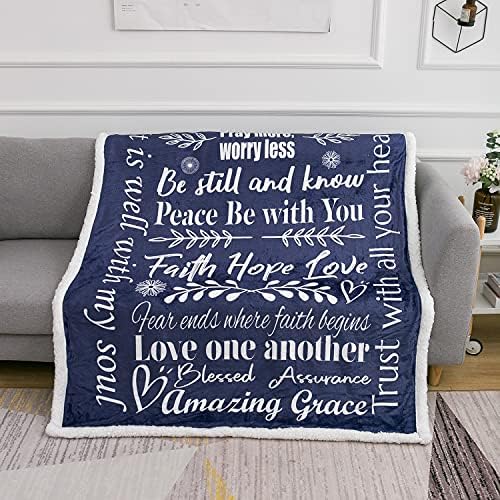  Christian Throw Blanket Religious Gifts With Faith Hope Love Messages For Christian Gifts For Women | Inspirational Fluffy Blankets | Snuggly Soft And Cozy Blanket Christian Decor | 50" X 60" Teal