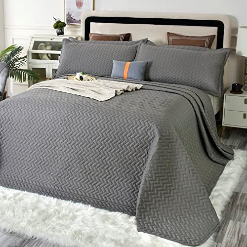  OFIXI Oversized King Plus 128"x120" Quilt Set 3 Pieces Extra Large King Size Bedspreads Lightweight Summer Comforter Reversible Coverlet Bed Cover For All Season, Sage Green