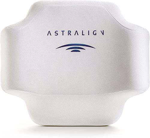  Astralign Office Chair Back Support Pillow: USA Made Thoracic Back Pillow For Back Pain & Neck Pain Relief, Back Posture Corrector Chair Pillow, Lumbar Support Pillow For Office Chair Or Car -White,Sm