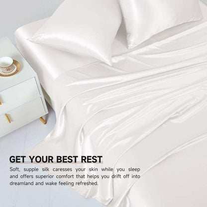  100% Silk Pillowcase For Hair And Skin, Both Sides Grade 6A+ Mulberry Silk Pillow Case With Hidden Zipper, Soft & Smooth White Pillowcases(1pc, Queen Size 20"x30")