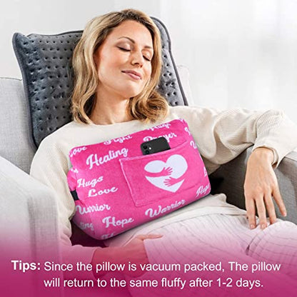  Mastectomy Pillow - Post Surgery Pillow,Breast Cancer Gifts For Women After Surgery Pillow For Breast Reduction Masectomy Patient Recovery,Sleeping Seatbelt Protection,Heart Surgery Pillow With Pocket