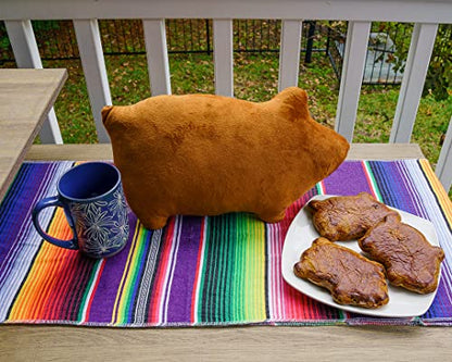  SOMOMEX Marranitos Pillow - Mexican Bread Pillow - Pan Dulce Pillow - Puerquito Almohada For Desk Office Travel - Face Pillow - Plush Squishy Pillow - Novelty Pillow - Mexican Gift - Mexican Decor