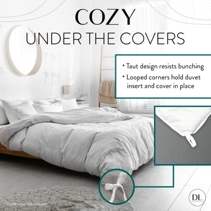  Uvet Insert Twin - Lightweight Down Comforter For Twin Size Bed - Cooling, Microfiber, Down Alternative Fill - Machine Washable, White﻿