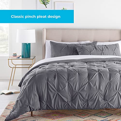  INENSPA All Season Hypoallergenic Down Alternative Microfiber Comforter, Oversized Queen, Dark Gray