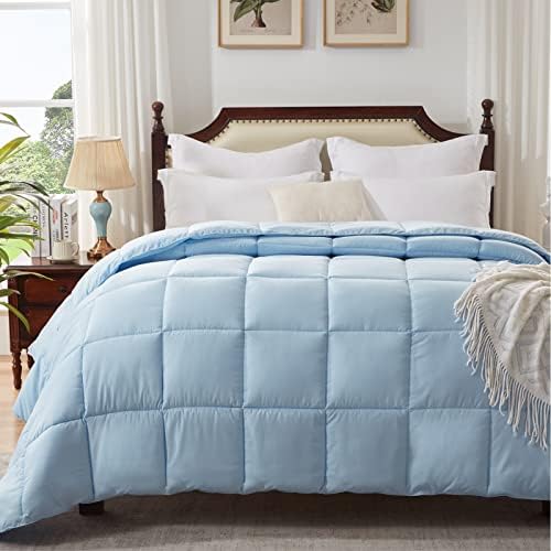  Homelike Moment Queen Comforter White Lightweight Duvet Insert - Down Alternative Comforters Queen Size, All Season Full Bed Duvet Inserts With Corner Tabs White