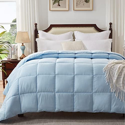  Homelike Moment Queen Comforter White Lightweight Duvet Insert - Down Alternative Comforters Queen Size, All Season Full Bed Duvet Inserts With Corner Tabs White