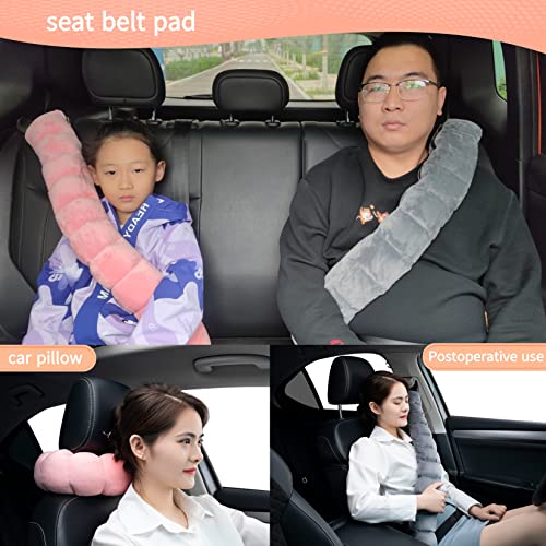  FHSGGP Travel Pillow Airplane Travel Neck Pillow Adjustable Length Kids Travel Pillow Suitable For Adults And Children Travel, Office, Home Use Pink Neck Pillow Provide Neck, Waist, Leg Support