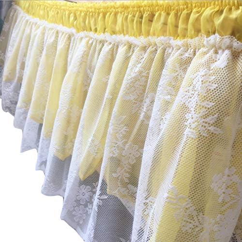  Wrap-Around Lace Bed Skirt Ruffled Bedskirt Dust Cover Ruffle Bed Sheet Case