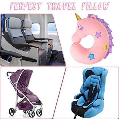  Kids Travel Pillow,Unicorn Kids Neck Pillow For Traveling With Sleep Mask,Cute Toddler Car Flight Pillow,Kids Travel Essentials Airplane Road Trip Must Have,Cartoon Gift For Adult,Toddler,Child,Girl