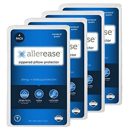  Allergy Pillow Protector, Standard/Queen - 4 Pack