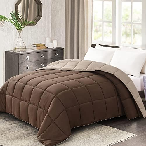  Queen Lightweight Comforter Gray - All Season Down Alternative Bed Comforter Summer Duvet Insert Quilted Reversible Comforters Full/Queen Size Dark Gray/Light Grey