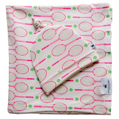  BUNGALOW BABY Swaddle Set - Premium Bamboo Viscose Baby Swaddle Blanket & Hat Set, Baby Boy, Baby Girl, Unisex, Newborn Swaddle, Bamboo Blanket, Stocking Suffer For Baby (Dash/Black & White)