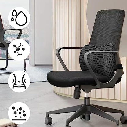  TTKXT Lumbar Support Pillow For Car For Low Back Pain Relief With Adjustable Straps.Memory Foam Lower Back Pillow For Bed, Office Chair, Gaming Chair, Recliner Improve Posture (Black)