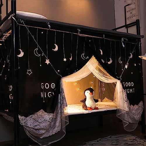  XGOPTS Students Dormitory Bunk Bed Curtains Dustproof Privacy Curtains Breathable Shading Nets Bedding Curtain Bed Tent Curtain Bed Canopy Blackout Cloth Curtain Single Sleeper Loft Bed Dorm Curtain