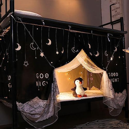  XGOPTS Students Dormitory Bunk Bed Curtains Dustproof Privacy Curtains Breathable Shading Nets Bedding Curtain Bed Tent Curtain Bed Canopy Blackout Cloth Curtain Single Sleeper Loft Bed Dorm Curtain